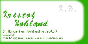 kristof wohland business card